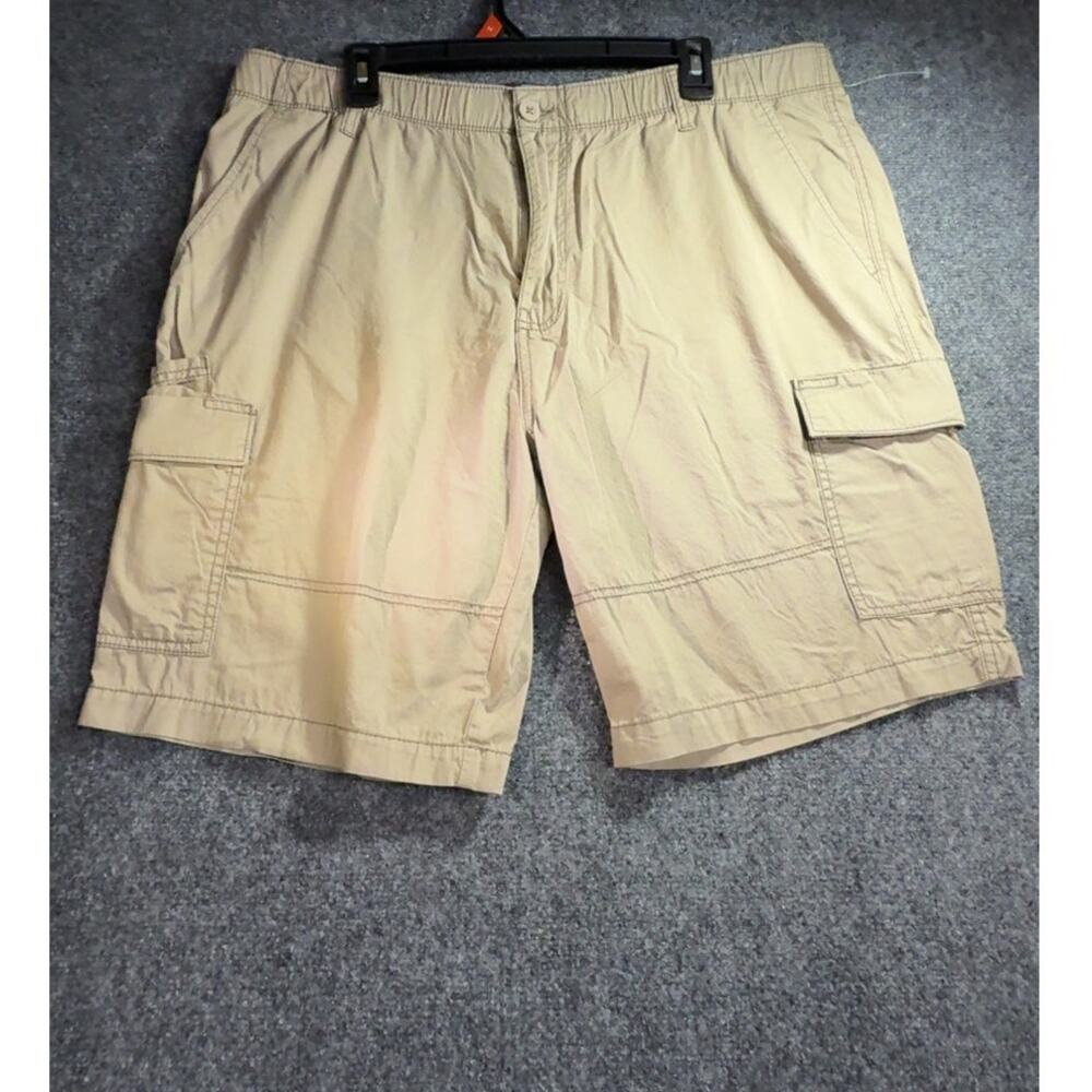 Denali Men's Beige Cotton Comfort Flex Waist 6-pocket Cargo Shorts Size 38